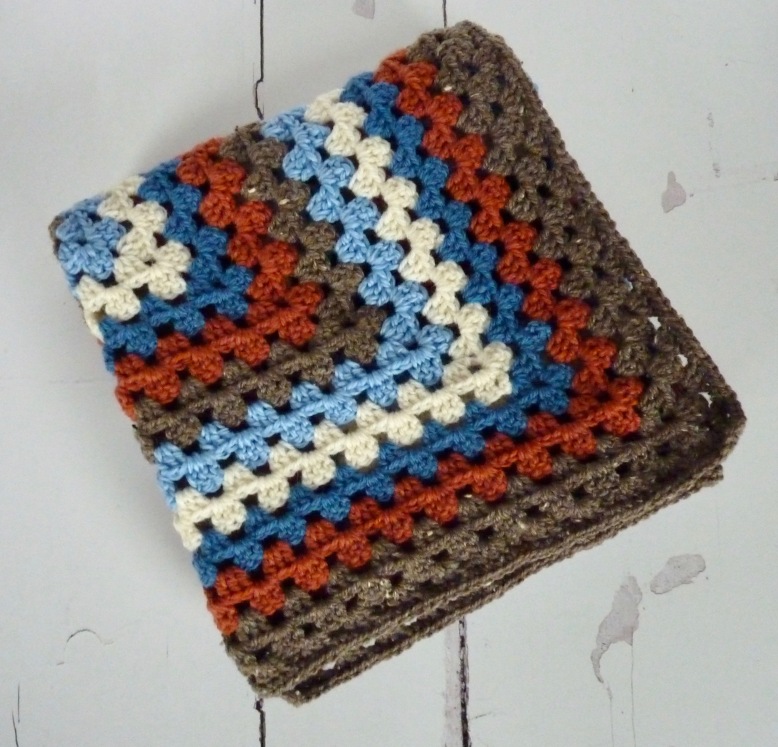 Giant granny square crochet baby blanket